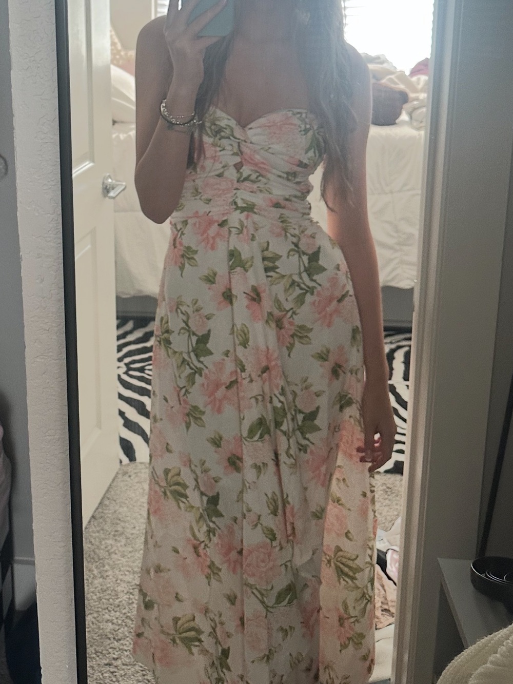 Floral Strapless Dress - Picture 4 of 4